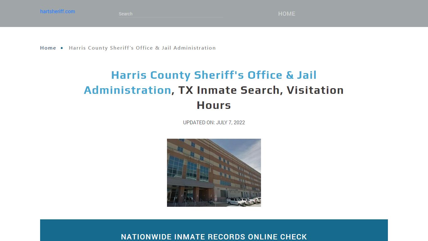 Harris County Sheriff's Office & Jail Administration, TX Inmate Search ...